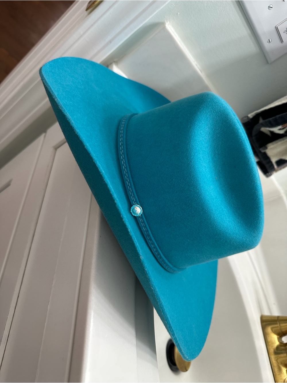 Charlie one horse turquoise cowgirl cowboy felt hat - Picture 7 of 8